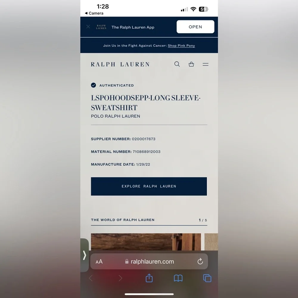 Ralph Lauren Men’s Graphic Hoodie Sweater Medium With Pockets Brand New - Picture 5 of 7